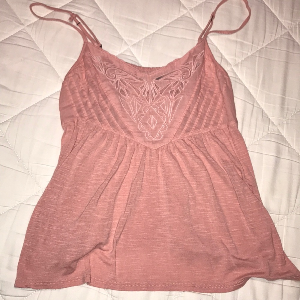 Dusty Rose Tank Top With Detailing
